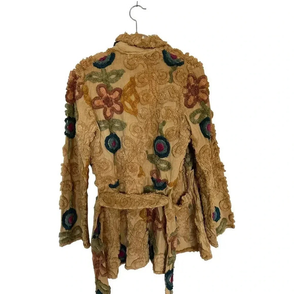 Edgewood Men's Beige Long Sleeve Open Front Belted Waist Jacket Size 6 - Picture 2 of 9